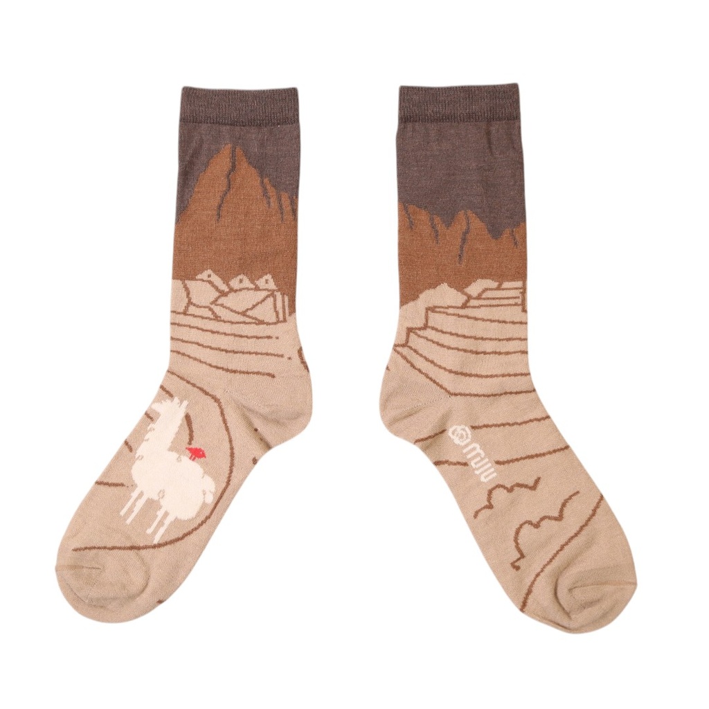 Medias Machupicchu naranja(marron) (Muju)