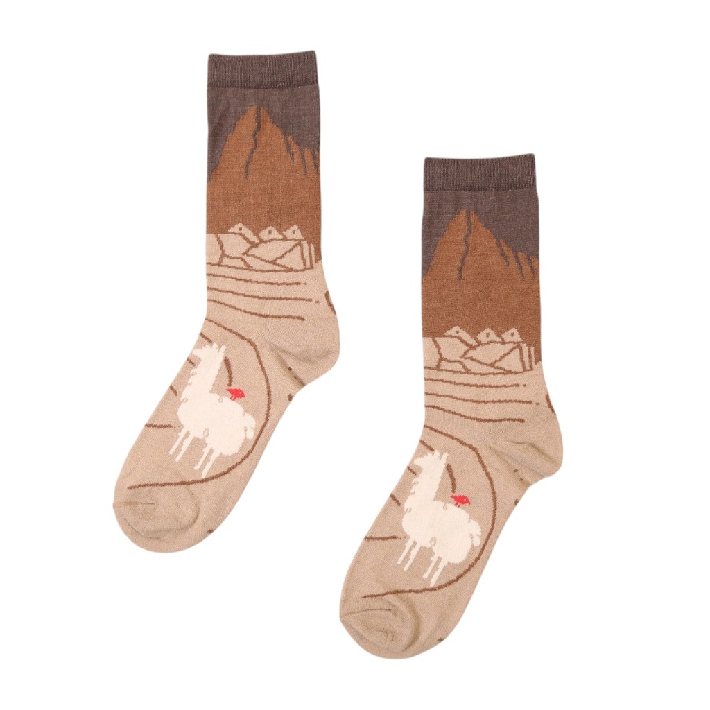 X Medias Machupicchu naranja(marron) (Muju)