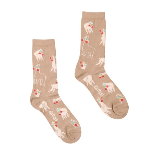 X Medias Asiy mosaico crema (Muju)